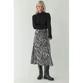 Hiccups for Kids Hoge Taille Zebra Print Midi Rok