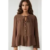 Hiccups for Kids Crewneck Lange Mouwen Gewoven Mousseline Blouse