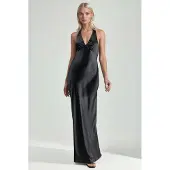 Hiccups for Kids Halter Neck V-Hals Satijnen Maxi-jurk