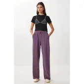 Happiness İstanbul Wijde broek met trekkoord in de taille