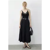 Bianco Hoge Taille Midi Rok met Riem