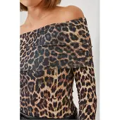 Bianco Strapless Getailleerde Lange Mouwen Blouse