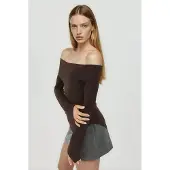 Hiccups for Kids Elegante Off-Shoulder Lange Mouwen Slim Fit Asymmetrische Top