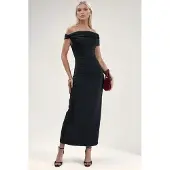 Hiccups for Kids Asymmetrische Kraag Bodycon Maxi Jurk
