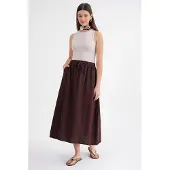 MixRay Hoge Taille Poplin Rok met Touwtje Detail