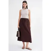 MixRay Hoge Taille Poplin Rok met Touwtje Detail