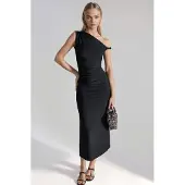 Hiccups for Kids Asymmetrische Kraag Bodycon Midi Jurk