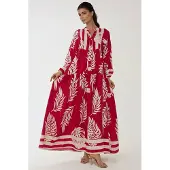 Hiccups for Kids Geprinte Lange Mouwen Viscose Maxi Jurk