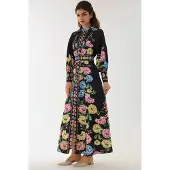Hiccups for Kids Geprinte Lange Mouwen Maxi Dress met Riem