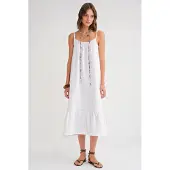MixRay Midi Musseline Jurk met Ruffles
