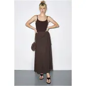 Bianco Hoge Taille A-Lijn Wrap Rok met Strikdetail