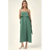Hiccups for Kids Vierkante Kraag Laagjes Spaghettiband Maxi-jurk