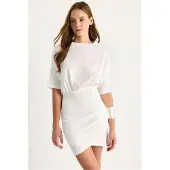 Bianco Bodycon Midi-jurk met Ritsluiting