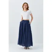 MixRay Hoge Taille Lange Rok met Zakken