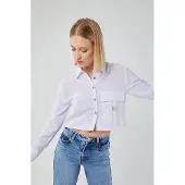 MixRay Korte Poplin Shirt met Pocketdetail