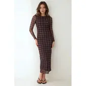 Hiccups for Kids Geblokte Bodycon Midi-jurk