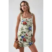 Hiccups for Kids Bedrukte Bodycon Mini-jurk met Vierkante Kraag