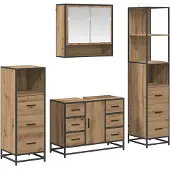 vidaXL Badkamermeubel Set 4 st Artisan Eiken 80 x 33 x 60 cm