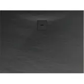 Schulte douchebak 75x120x4 cm Mineraalmarmer steen-optiek - composiet Antraciet - incl. afvoergarnituur - EP216712-57