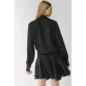 Hiccups for Kids Rimpel Drapé Lange Mouw Mini-jurk met Kraag