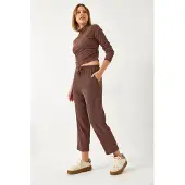 Bianco Gestructureerde Coltrui Crop Co-ord Set