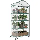 Outsunny Kas Staal, Kunststof 69L x 50B x 165H cm Transparant