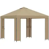 vidaXL Prieel 3 x 3 m Beige Polyester en Staal 190 gsm