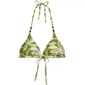 Marc O'Polo Bikinitop ' Abstract Flower ' crème / groen