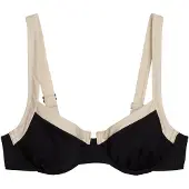 Marc O'Polo Bikinitop ' Contrast Binding ' crème / zwart