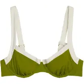 Marc O'Polo Bikinitop ' Contrast Binding ' groen / kaki / wolwit