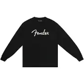 Fender Spaghetti Logo T-shirt met Lange Mouwen Zwart M