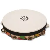 Latin Percussion Tambourine World Beat Single Row With Head LP7023 10 Inches