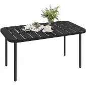 Outsunny Salontafel-Gegalvaniseerd staal-90L x 50B x 43H cm-Zwart