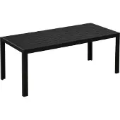 Northio Tuintafel, aluminium, voor tuin of terras, hout-kunststof (polyhout), zwart