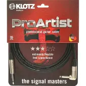 Klotz PRON030PR PRO ARTIST INSTR. 3M CABLE JACK 2P - JACK 2P 90 JACK