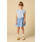 Sissy-Boy Lichtblauwe wafelstof rok | Maat: 110-116