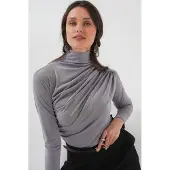 Big Dart Aansluitende colblouse met drapeer-detail
