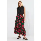 Bigdart Geprinte Maxi Rok met Bloemenmotief