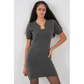 Big Dart Accessoire Detail Bodycon Mini Trui Jurk