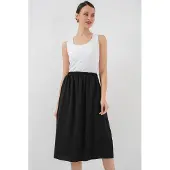 Big Dart Midi Gebreide Elastische Taille Rok