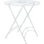 CLP Tegal Ronde Tuintafel - Inklapbaar - antiek/wit