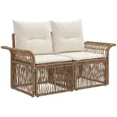 vidaXL Tuin Sofa 2-Aantal zitplaatsen Beige poly rattan