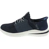 SKECHERS Huisschoen 'Slipper Herren 210650 NVY Leder-Mix in blau' blauw