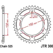 ItalyRacing 525 Jtr300.48zbk Steel Achtertandwiel
