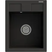 Granitan Spoelbakken Keuken Granieten Best - Enkele Spoelbak - met Sifon - 50x40x18cm - Zwart