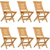vidaXL Tuinstoelen inklapbaar 6 st 47x63x90 cm massief teakhout