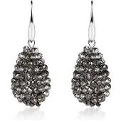 Cilla Jewels Druppel oorhangers Kristal Antraciet