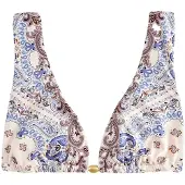 Next Bikinitop crème / royal blue/koningsblauw / bruin / zwart