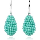 Cilla Jewels Druppel oorhangers Kristal Turquoise