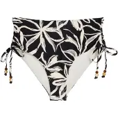 Marc O'Polo Bikinibroek ' Abstract Floral ' zwart / wit